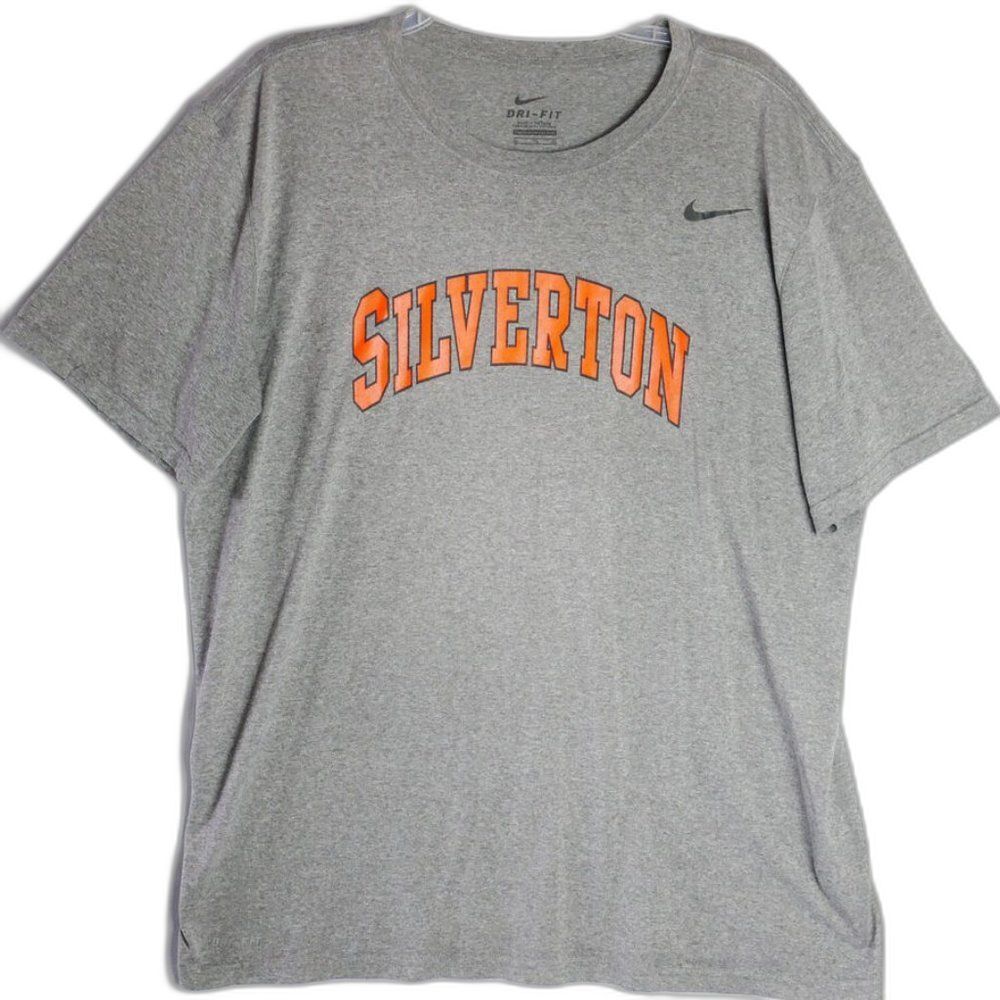 Nike Dri Fit Mens Size XL T Shirt Short Sleeve Gray Silverton Print
